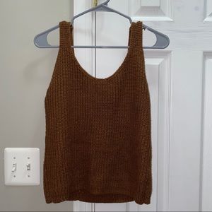 Brown knitted tank